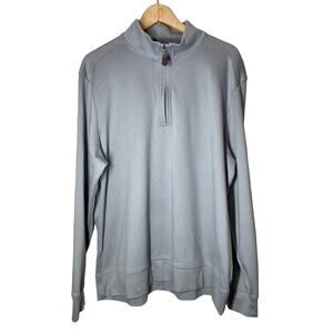Tommy Bahama Mens Half 1/2 Zip Pullover Long Sleeve Shirt Gray XL Pima Cotton